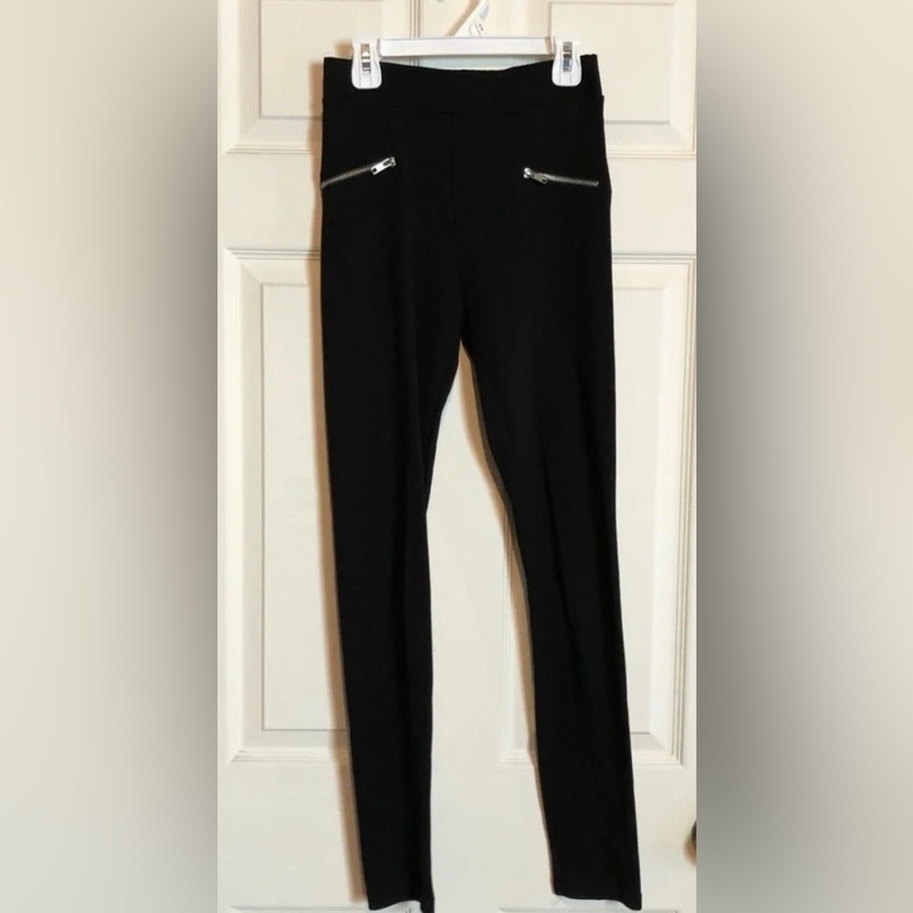 H&M Stretchy Pants Girls 13-14Y Black Zipper